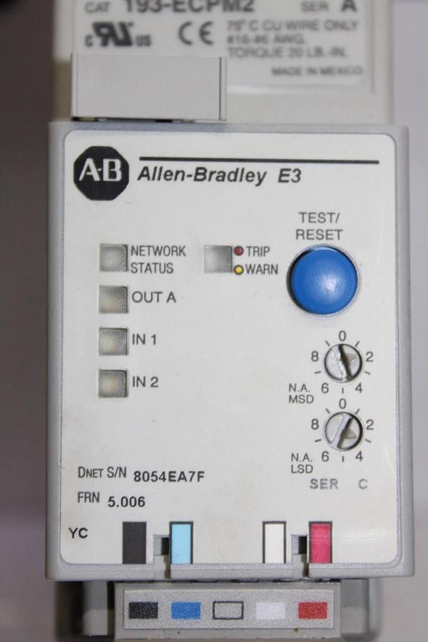 Used ALLEN BRADLEY DEVICENET OVERLOAD RELAY 592-EC1CC 193-ECPM2 5-25A 600V