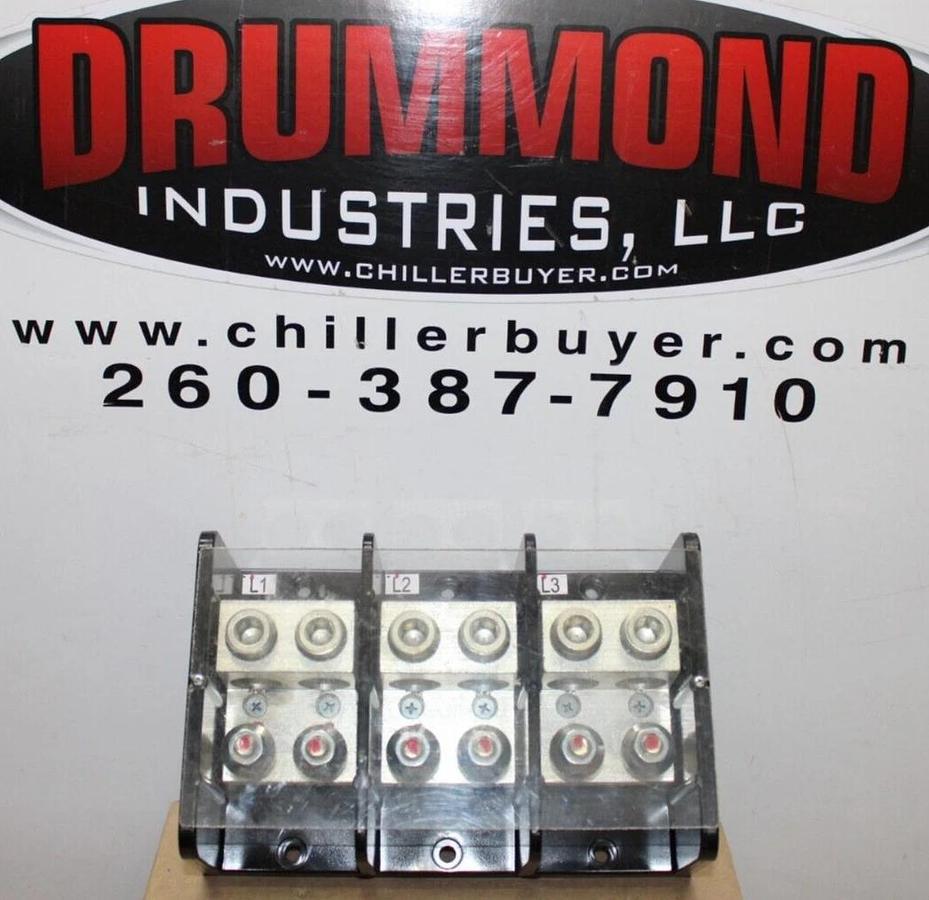 Used MARATHON POWER DISTRIBUTION LUG TERMIAL 1453599-5 600 VAC 760A 3-POLE W/ COVER