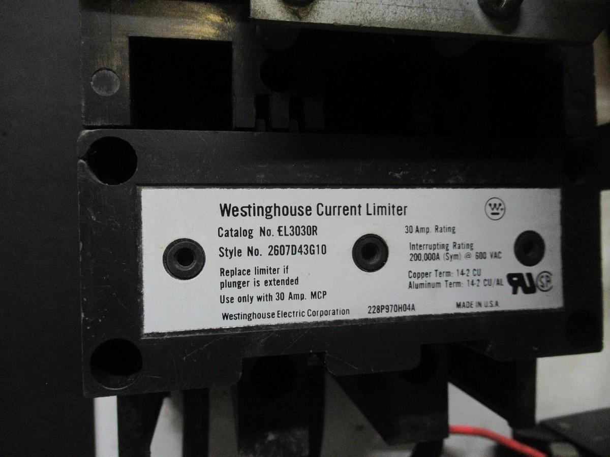 Used CUTLER HAMMER MOTOR STARTER CONTROL 17" W/ A10DN0 NEMA SIZE 2 30 AMP 600 VAC