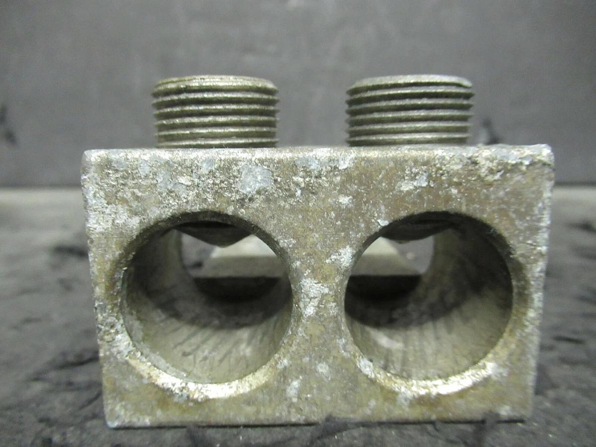 Used (3) QTY ILSCO D-899 2 (DOUBLE) BARREL MECHANICAL CONNECTOR LUG TAPS 600MCM - 2