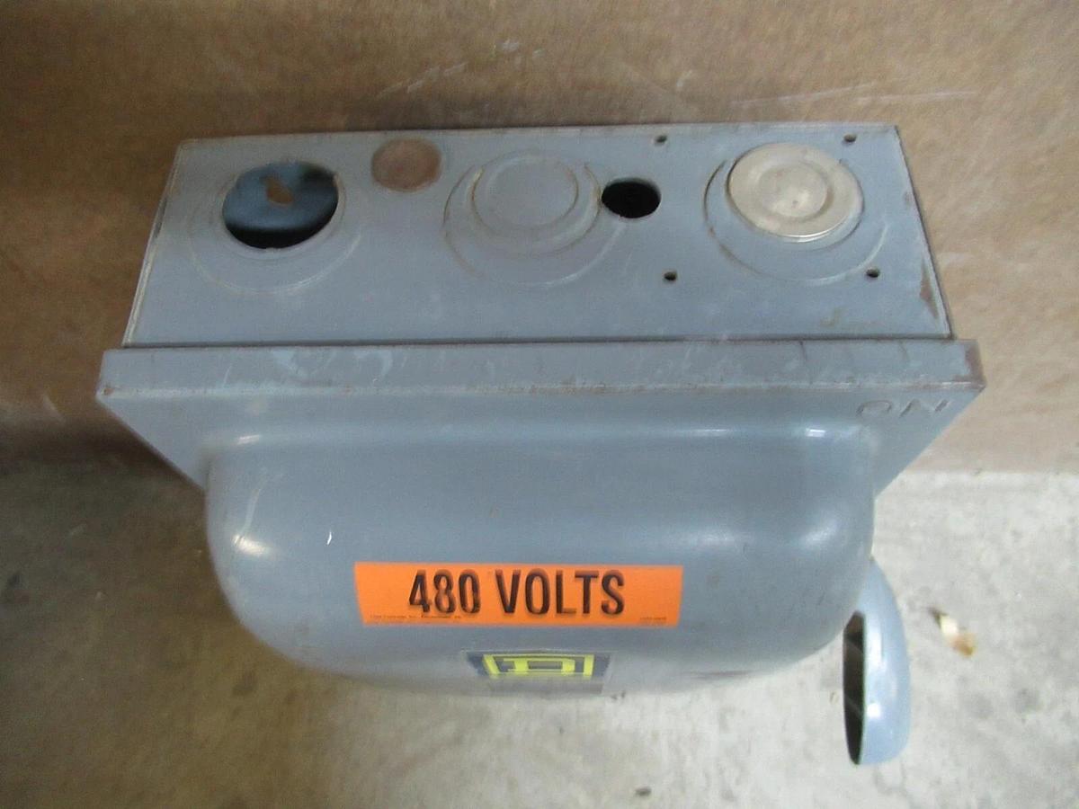 Used SQUARE D SAFETY SWITCH TYPE 1 ENCLOSURE 100 AMP 60 HP 600 VAC 3-POLE