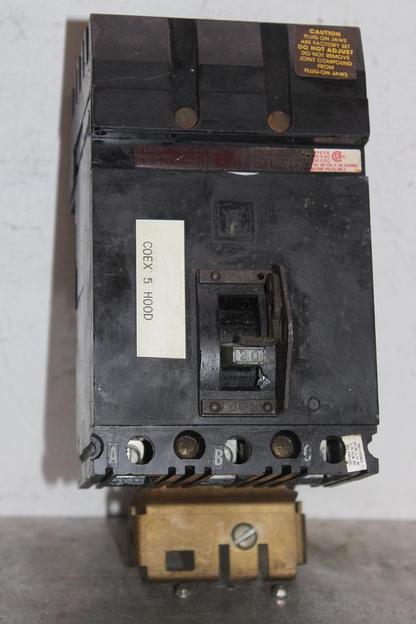 Used SQUARE D I-LINE CIRCUIT BREAKER FA34020 SERIES 2 20 AMP 480 VAC 3-POLE