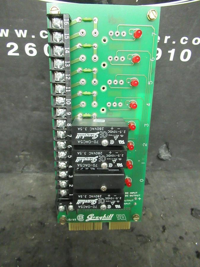 Used GRAYHILL RELAY BOARD I/O RACK 70RCK8 70AD3238 REV D TST: SRS 9824 * WARRANTY *