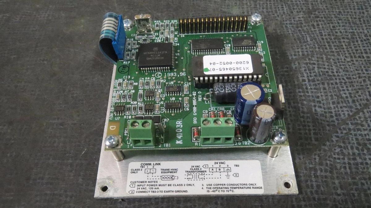 Used (1) TRANE COMM LINK CHILLER DISPLAY INTERFACE 24 VAC MODEL: X13650483-03 HMI