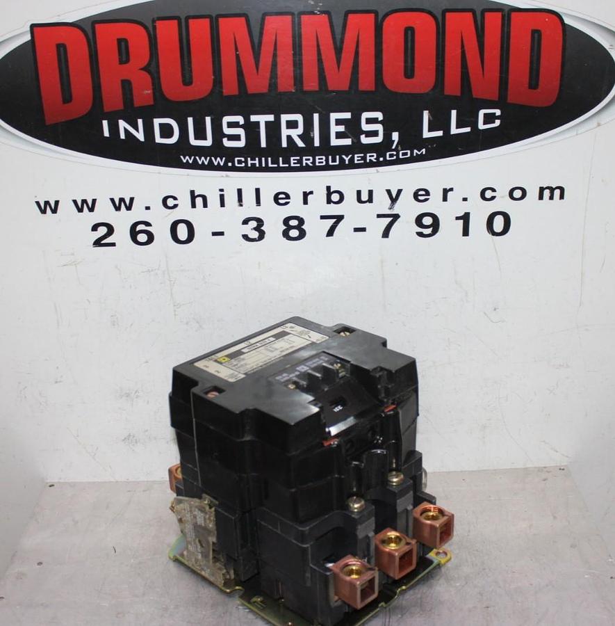 Used SQUARE D CONTACTOR 8502SF02 NEMA SIZE 4 600 VAC 100 HP COIL: 120 VOLT