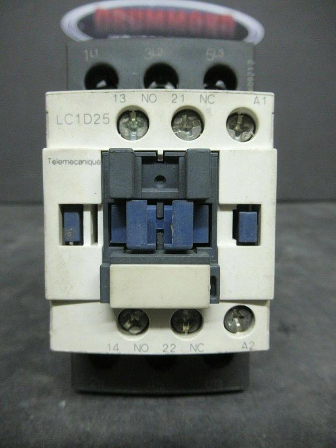 Used SCHNEIDER CONTACTOR LC1D25 40 AMP 600 VAC 20 HP COIL: 120 VAC **WARRANTY**