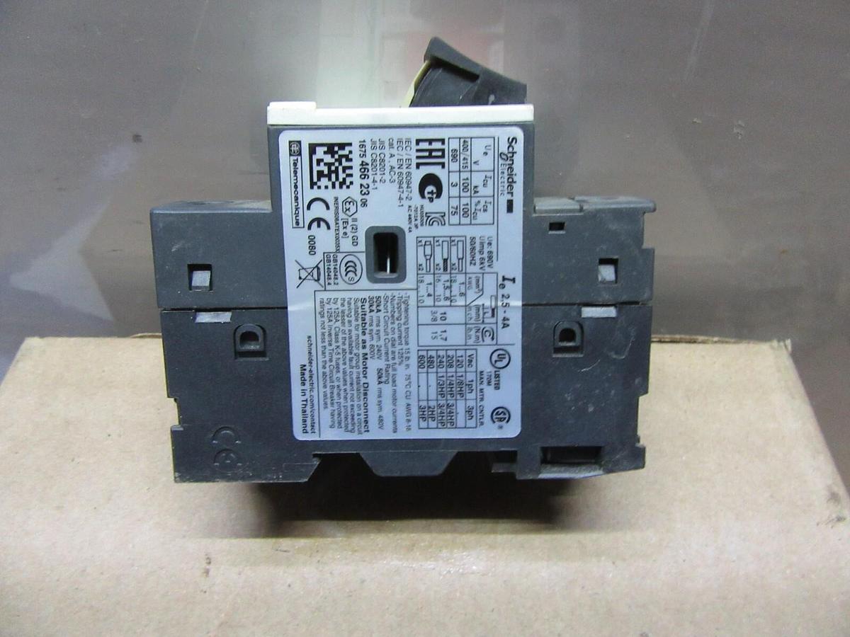 Used SCHNEIDER MANUAL MOTOR STARTER GV2ME08 2.5-4 AMP 600 VAC 3 HP **WARRANTY**