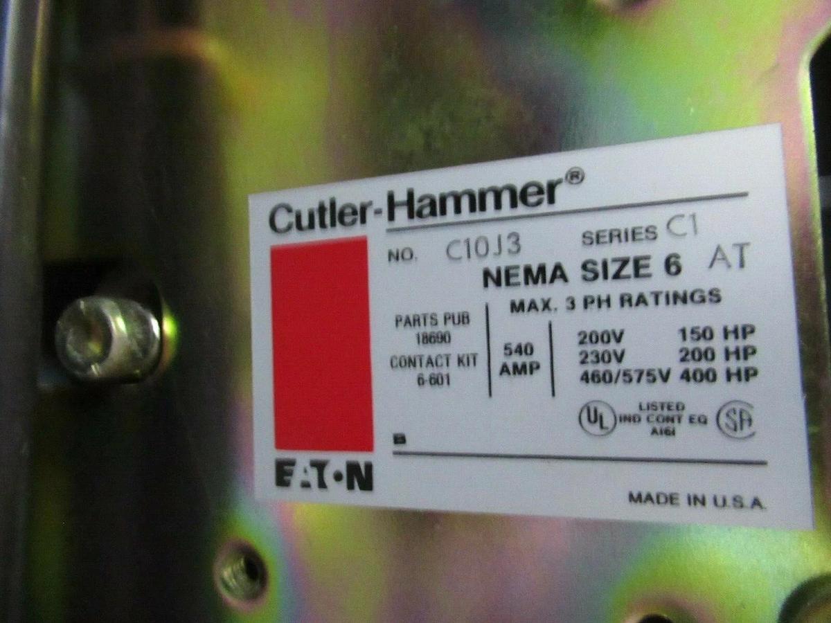 Used 400 HP CUTLER HAMMER SIZE 6 460 VAC REDUCED VOLTAGE SOFT STARTER 540 AMP C10J3