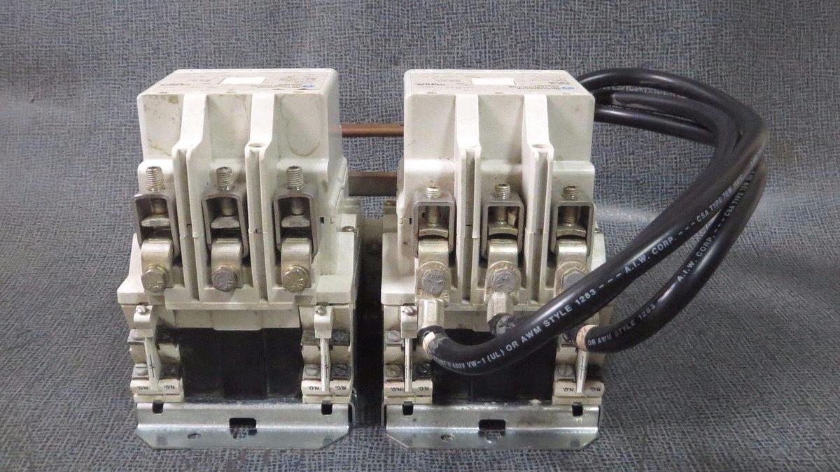 Used WESTINGHOUSE REVERSING CONTACTOR SET A201KEC (2) SIZE 3 DP 120 AMP 120V COILS