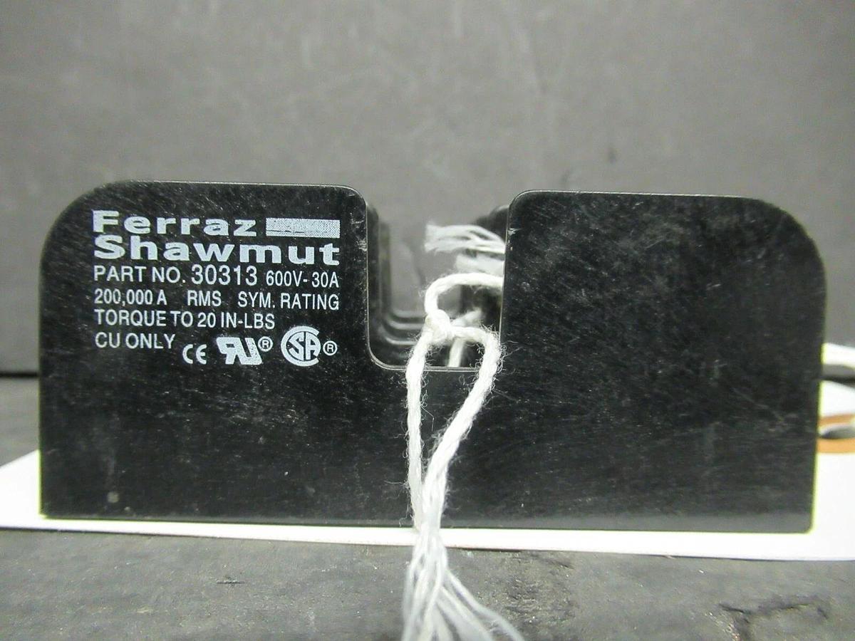 Used FERRAZ SHAWMUT FUSE HOLDER 30313 FOR 30 AMP 600 V FUSES **WARRANTY**