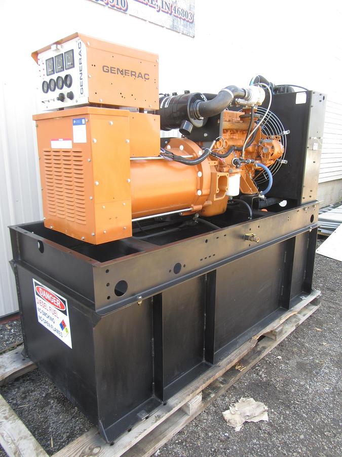 Used 60 KW DIESEL GENERATOR GENERAC 120/240 VOLT SINGLE PHASE 389 HOURS VIDEO WE SHIP