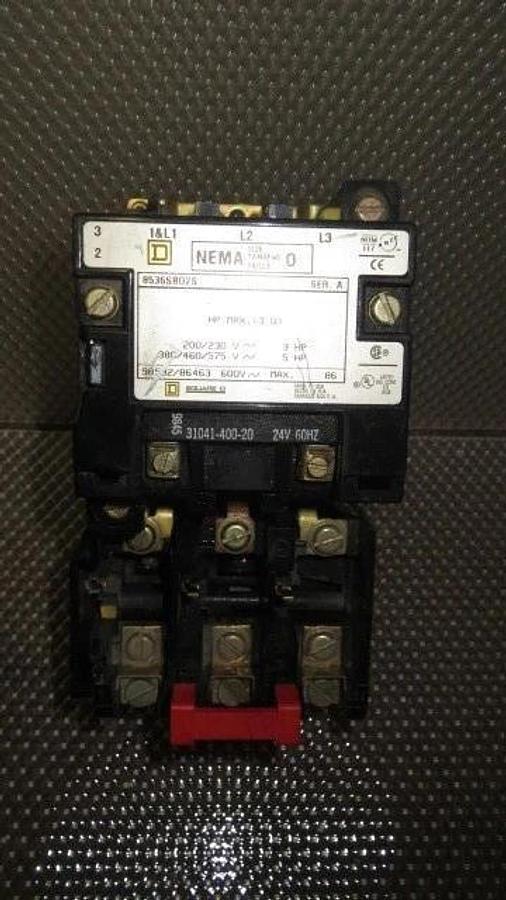 Used SQUARE D NEMA SIZE 0 STARTER CLASS 8536 TYPE SBO2S **WARRANTY INCLUDED**