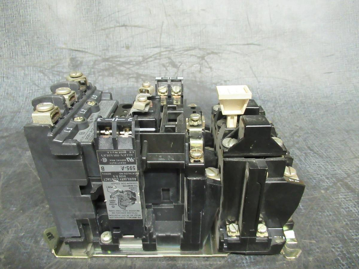 Used ALLEN-BRADLEY STARTER 509-A0D NEMA 0 600V 18A 5HP W/ 42185-800-01 OVERLOAD