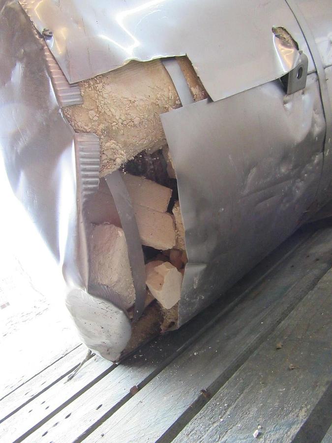 Used 5' FTHOSPITAL GRADE GENERATOR MUFFLER EXHAUST SILENCER ENCASED 4" INLET OUTLET