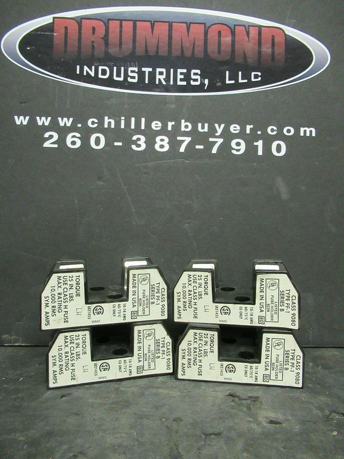 Used LOT OF 4 SQUARE D FUSE HOLDER 9080 PF-1 FOR 30 AMP 250 V CLASS H FUSES ONLY