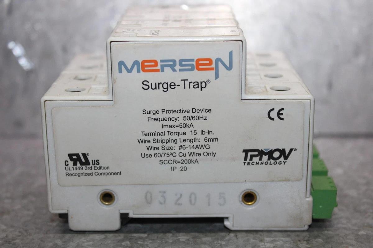 Used MERSEN SURGE-TRAP SURGE PROTECTOR ST320-4M 480/277 VAC 3-PHASE 4-POLE