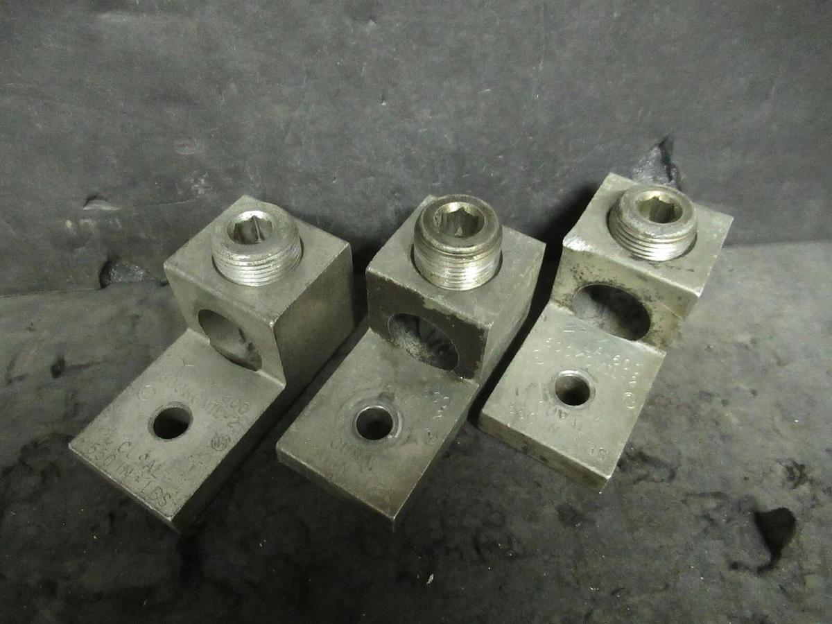 Used (3) QTY CMC LA-600 1 (SINGLE) BARREL MECHANICAL CONNECTOR LUG TAP 600 KCMIL - 2