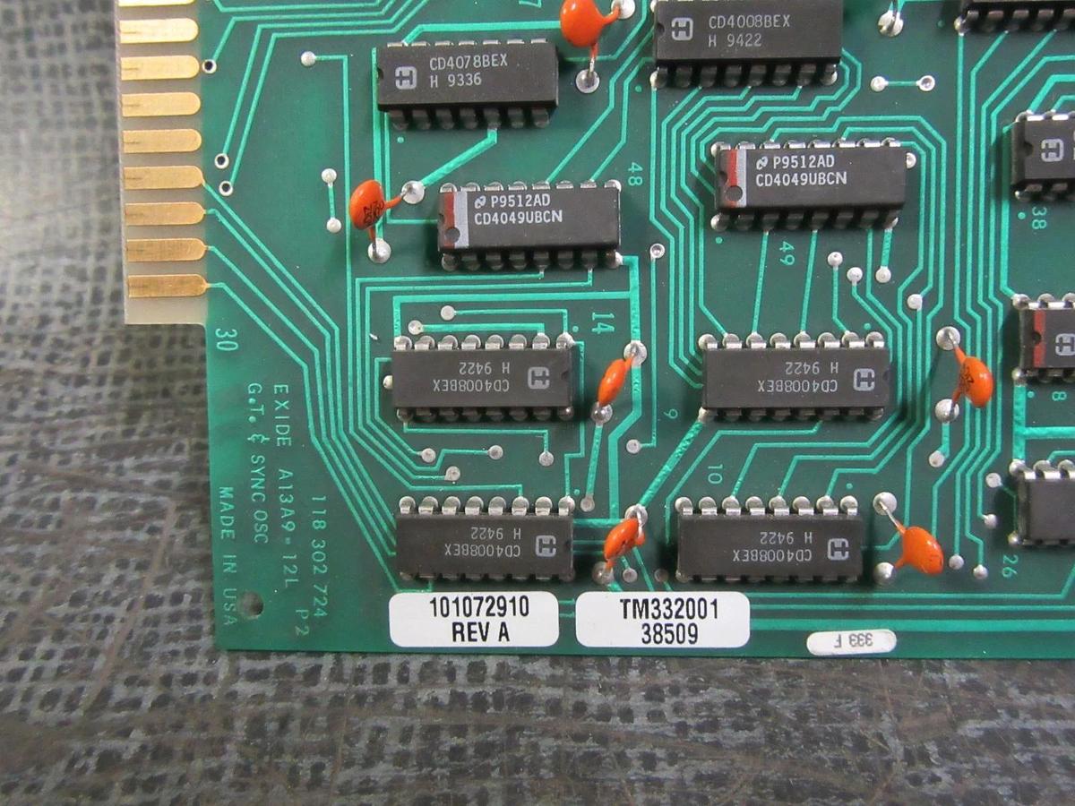 Used EXIDE G.T. & SYNC OSC CARD CIRCUIT BOARD 101072910 REV A R6 *WARRANTY INCLUDED*