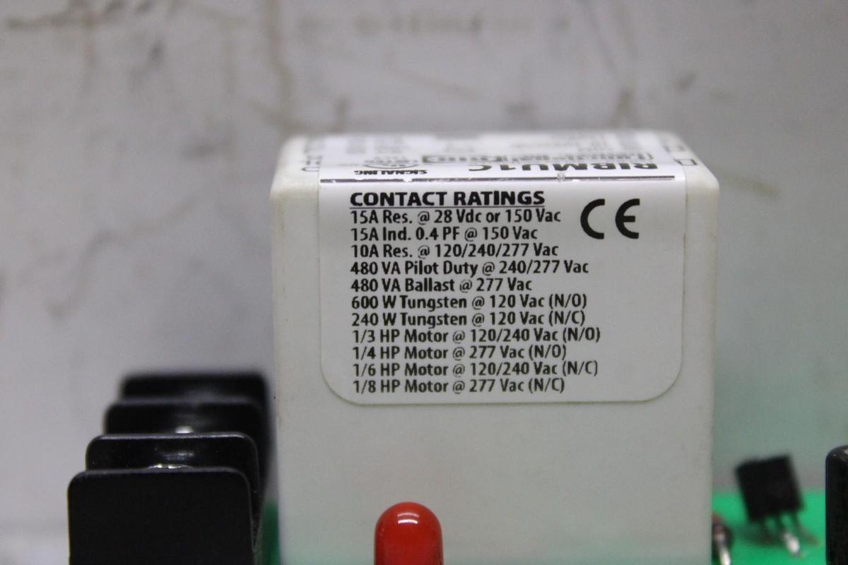 Used FUNCTIONAL DEVICES RELAY CIRCUIT BOARD RIBMU1C CONTACT: 277 VAC COIL: 120 VAC