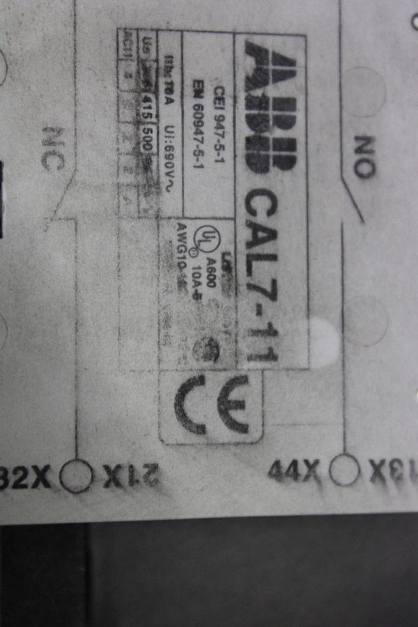 Used ABB CONTACTOR BE75C-Y21EX 105 AMP 600 VAC 3-POLE 75 HP COIL: 24 VDC