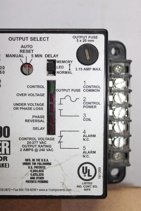 Used A1 COMPONENTS LINEBACKER MOTOR PROTECTOR EAC-800 277 VAC **WARRANTY**