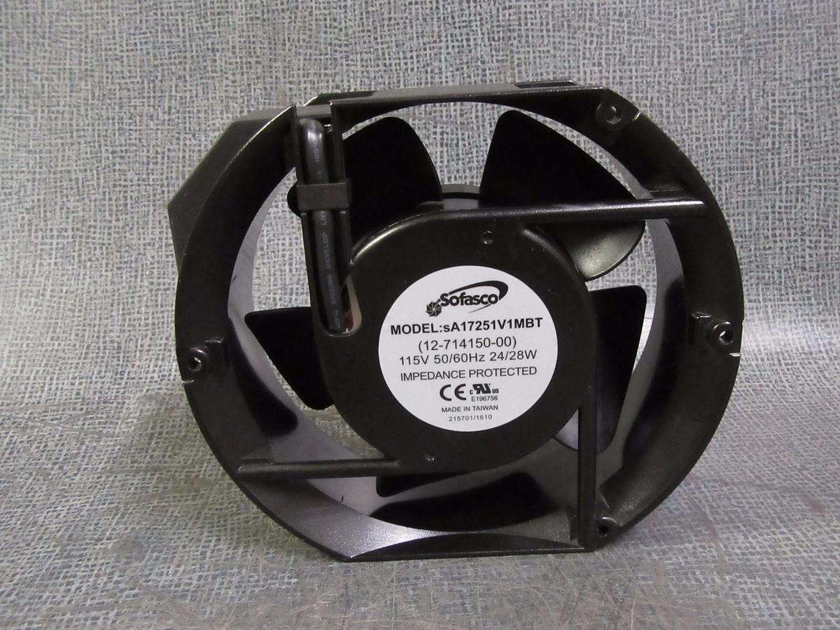 Used SOFASCO COOLING FAN 115 VAC 50/60 Hz 24/28W MODEL: SA17251V1MBT 12-714150-00
