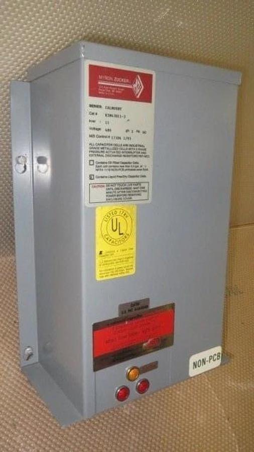 Used MYRON ZUCKER CALMOUNT CAPACITOR KIM43011-3 11 KVAR 480V 3 PHASE *WARRANTY*