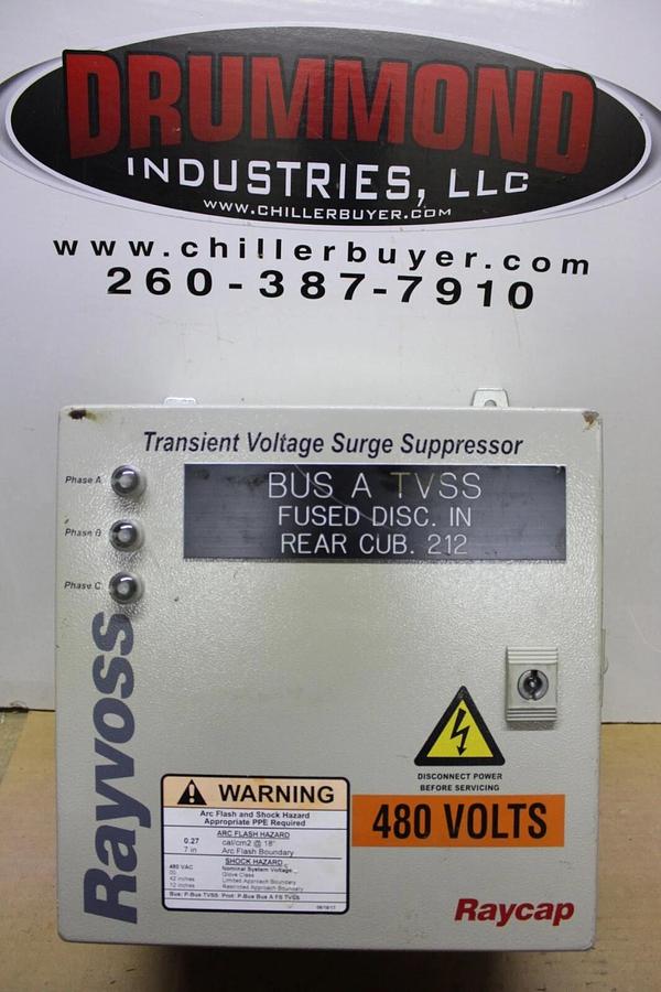 Used RAYCAP TRANSIENT VOLTAGE SUPPRESSOR RAYVOSS-277-3Y-M1-3-06-C-H 100 AMP