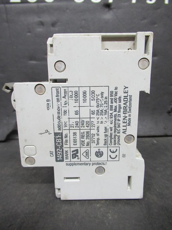 Used ALLEN BRADLEY BREAKER 1492-CB1 SER. B G-030 3 AMP 277 VAC **WARRANTY INCLUDED**