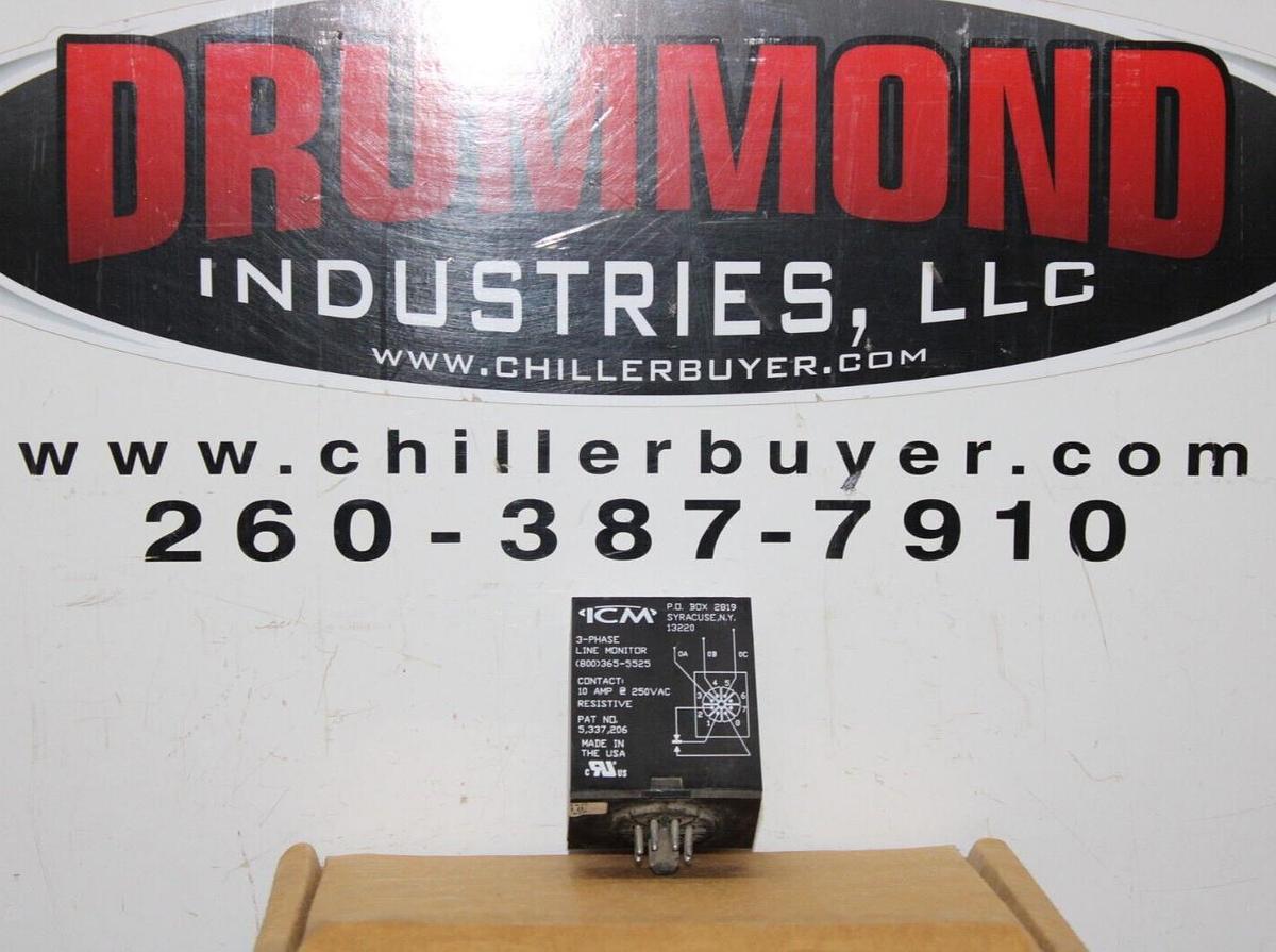 Used ICM 3-PHASE LINE MONITOR RELAY ICM415 10 AMP 240 VAC **WARRANTY**