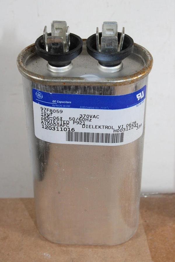 Used LOT OF 2 GE CAPACITOR 97F8059 10uF 370 VAC 50/60HZ ±6% NON-PCB *WARRANTY*