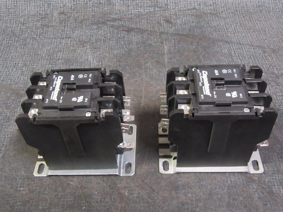 Used (1) COPELAND CONTACTOR 40 AMP 50 RES 600 VAC 3 PH 20 HP 120V COIL 012-3040-01