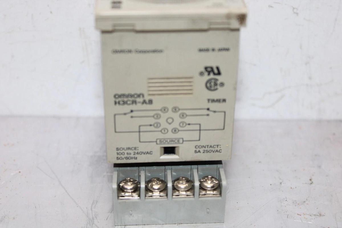Used OMRON TIME DELAY RELAY H3CR-A8 0-3 MINUTE DELAY 240 VAC 5 AMP **WARRANTY**