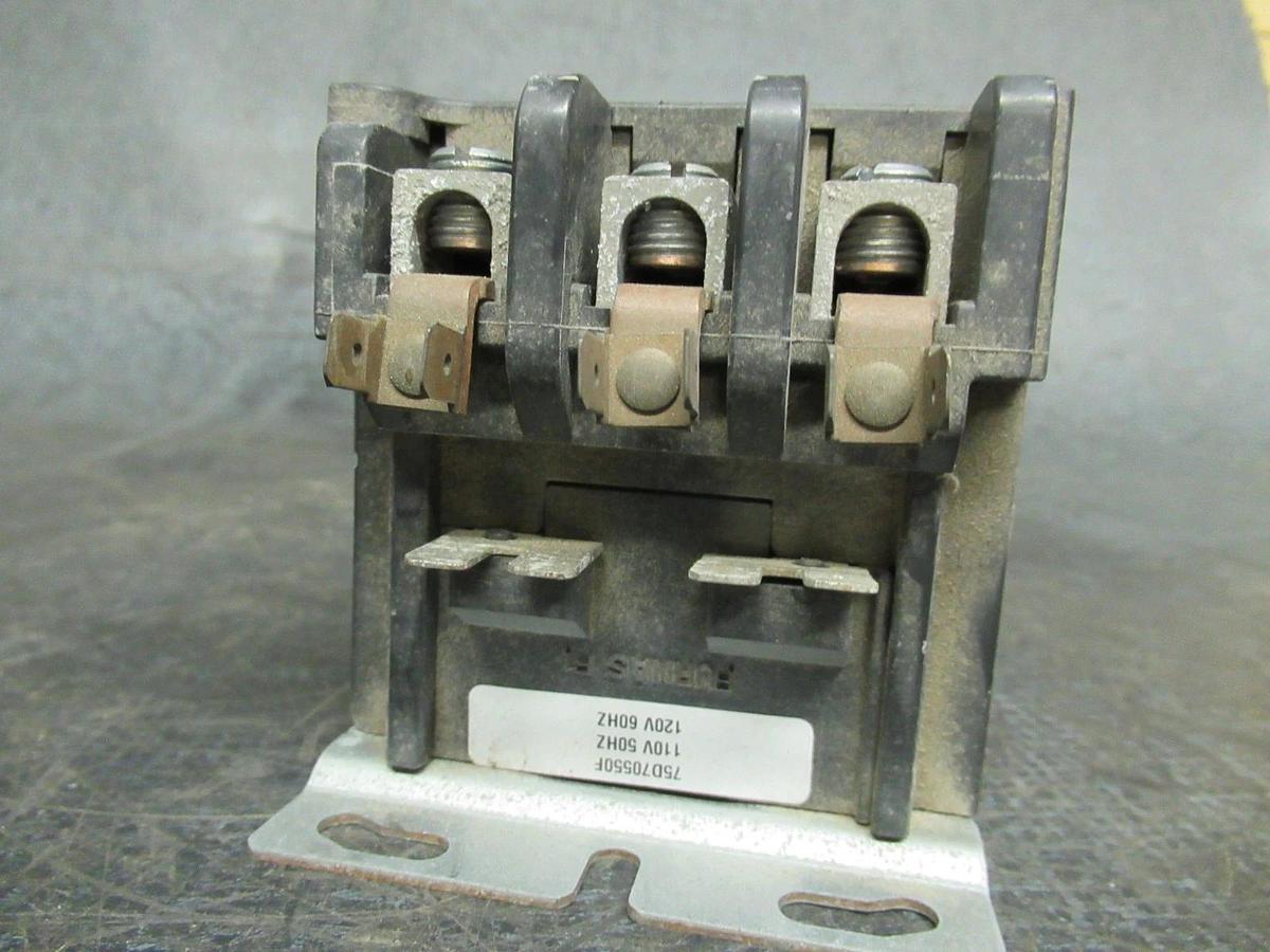 Used SIEMENS CONTACTOR 42EF35AFAIM 600V 60A 75A/RES 30HP 3-POLE 3-PHASE COIL: 120V