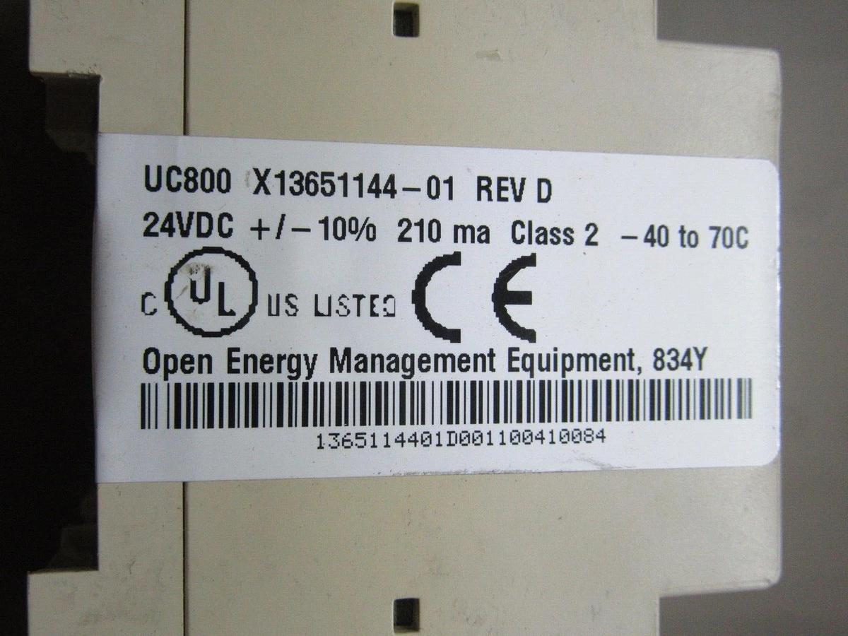 Used TRANE CHILLER CONTROL EXPANSION MODULE UC800 X13651144-01 REV. D 24 VDC 210 mA