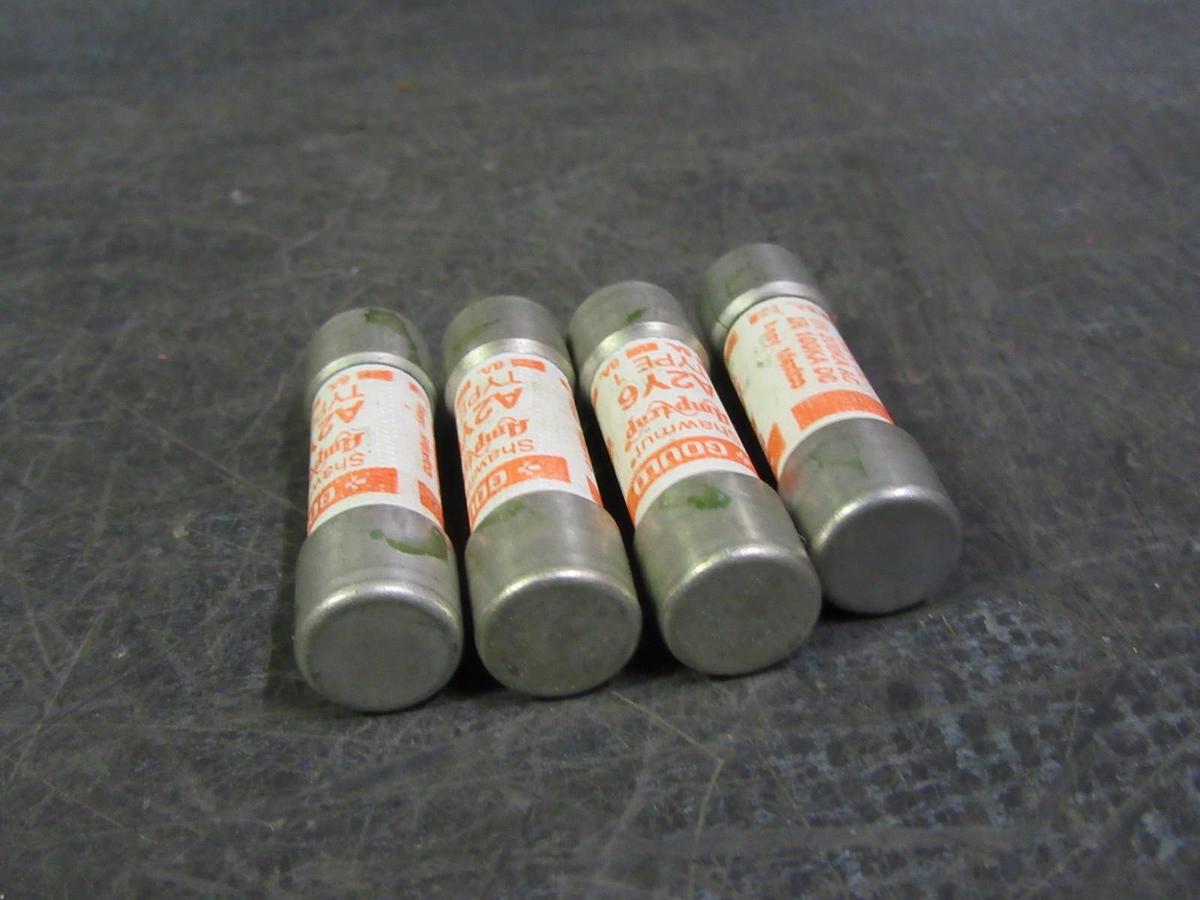 Used LOT OF 3 A2Y6 GOULD SHAWMUT AMPTRAP FUSE 6 AMP 250 VAC 500 VDC TYPE 1 A2Y6