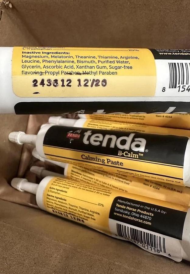 Used New! Tenda B-CALM CALMING PASTE 30 cc For horses horse Manage stress & focus