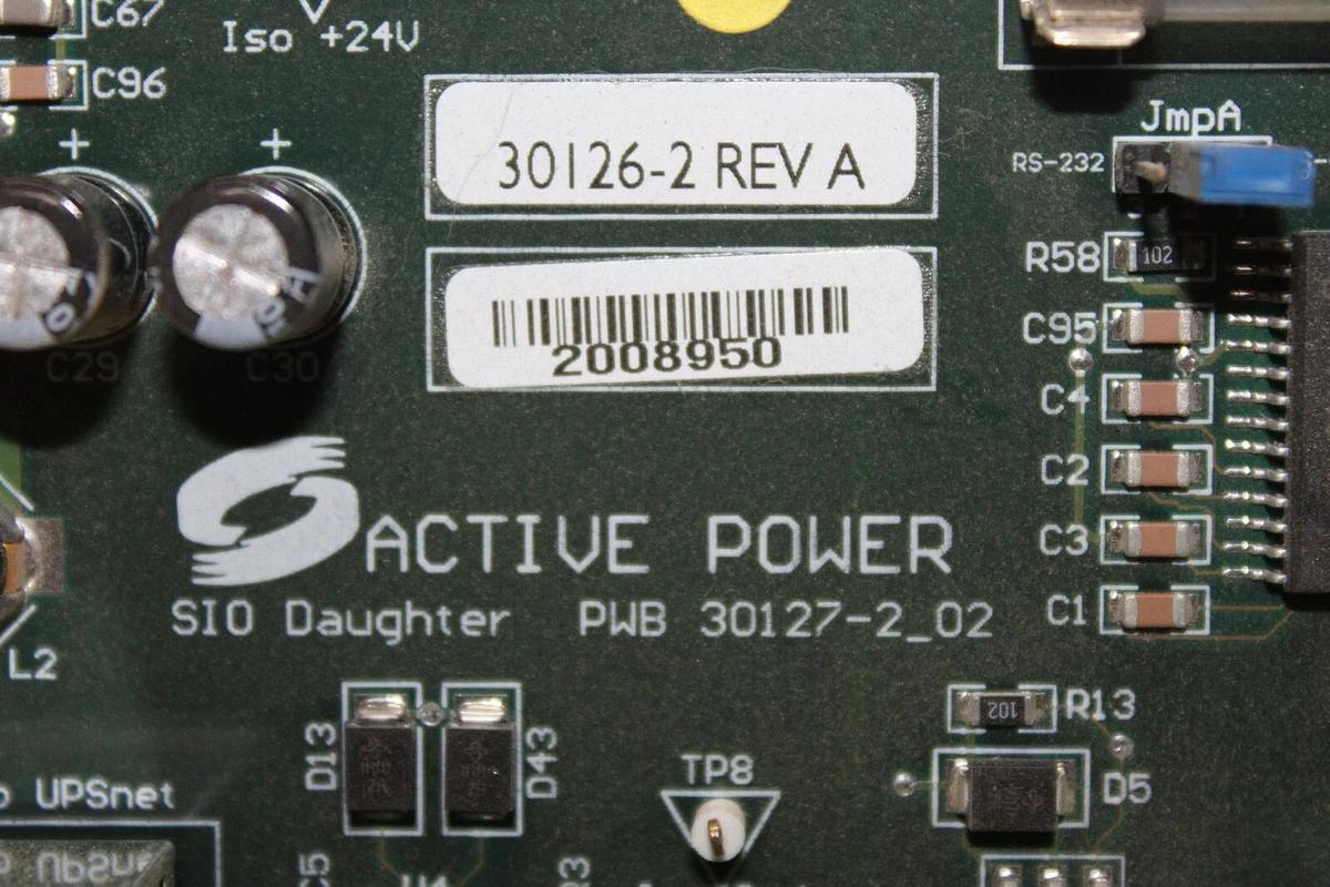 Used ACTIVE POWER SYSTEM I/O BOARD 30115-03 30114 REV. D W/ DAUGHTER BOARD 30126-2 A
