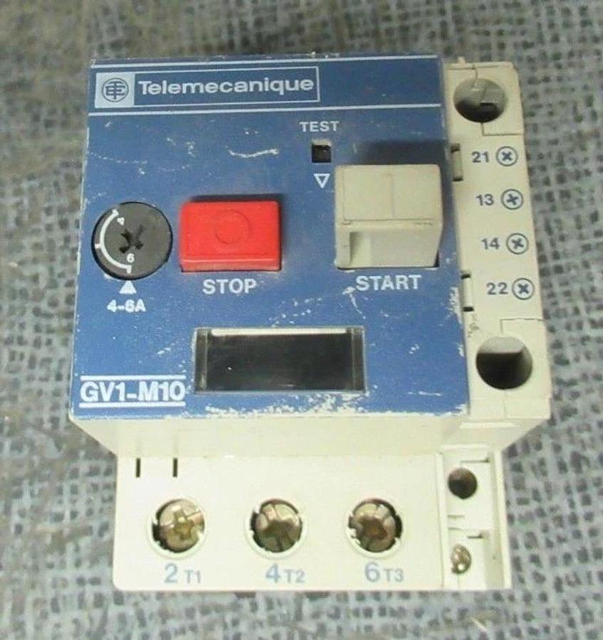 Used SCHNEIDER MANUAL MOTOR STARTER GV1-M10 660V 25A 7.5HP COIL: 24V **WARRANTY**