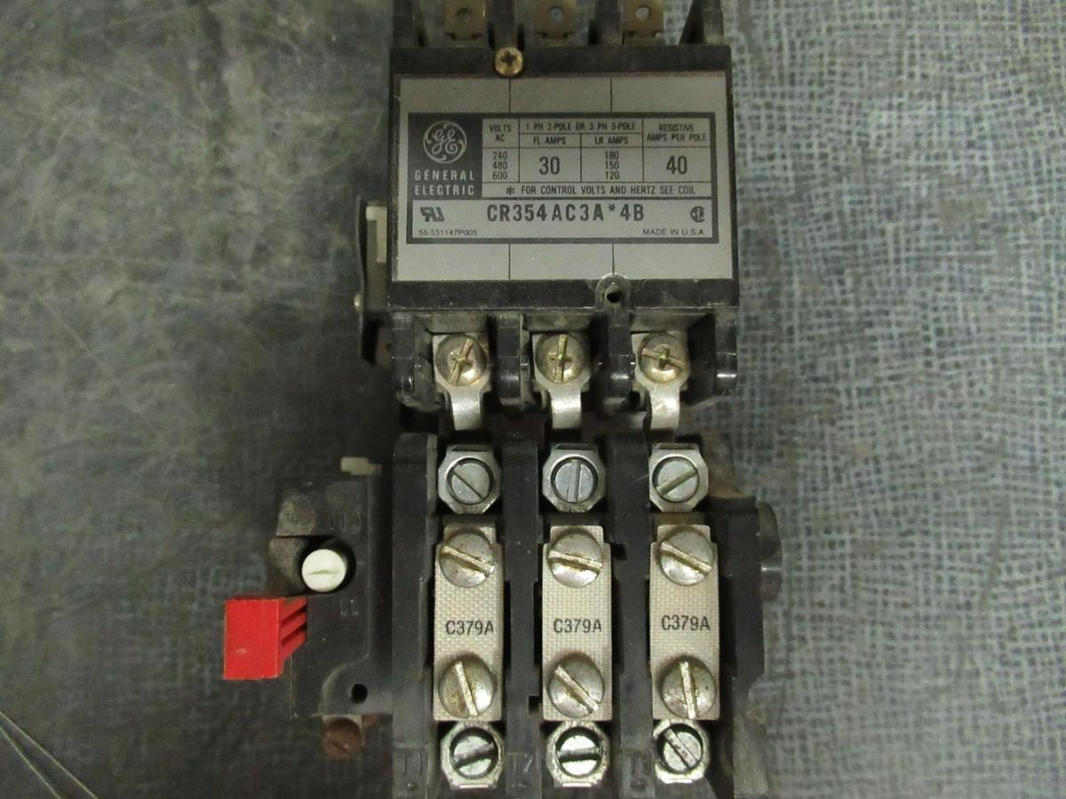 Used GE STARTER CR354AC3A*4B 30A 600V 3-POLE 3-PHASE *WARRANTY INCLUDED*