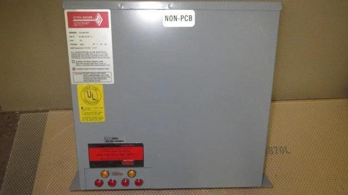 Used MYRON ZUCKER CAPACITOR CALMOUNT SERIES, KVAR 20, 480 V, 3 PHASE -- KIM43020-3