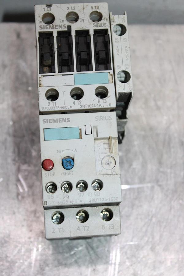 Used SIEMENS SIRIUS STARTER 3RT1024-1A..0 600 VOLT 35 AMP 10 HP W/ 3RU1126-1GB0