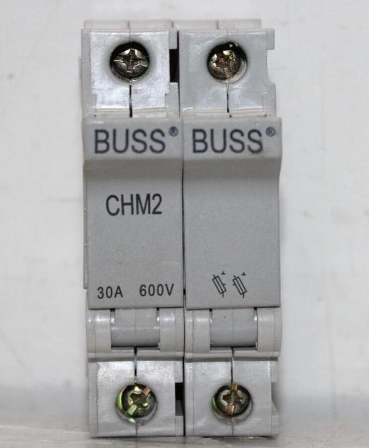 Used BUSS FUSE HOLDER CHM2 600 VOLT 30 AMP 2-POLE **WARRANTY INCLUDED**