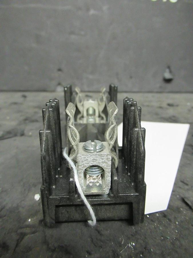 Used 60 AMP BUSS R25060-1CR 1 POLE CLASS R FUSEHOLDER BLOCK 240 VAC 200K RMS SYM AMPS