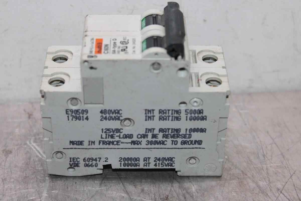 Used MERLIN GERIN CIRCUIT BREAKER 24520 MULTI-9 6 AMP 2-POLE 480 VAC