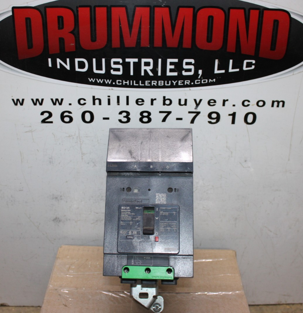 Used SQUARE D POWERPACT I-LINE CIRCUIT BREAKER BGA34125Y 480/277V 125A 3-POLE