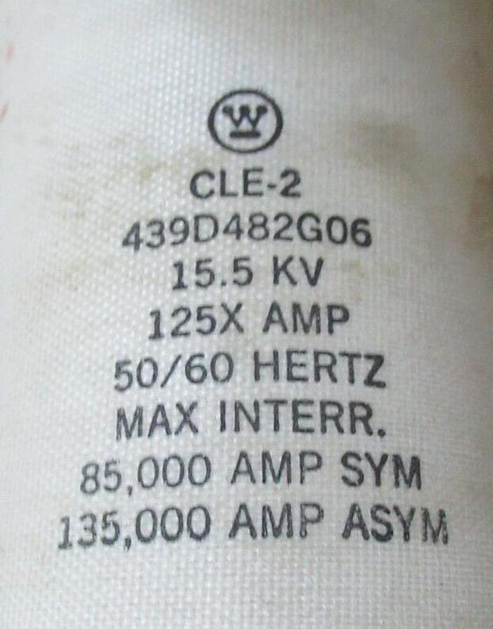 Used WESTINGHOUSE CLE-2 439D482G06 15.5 KV 125X AMPS 50/60 HZ **WARRANTY INCLUDED**