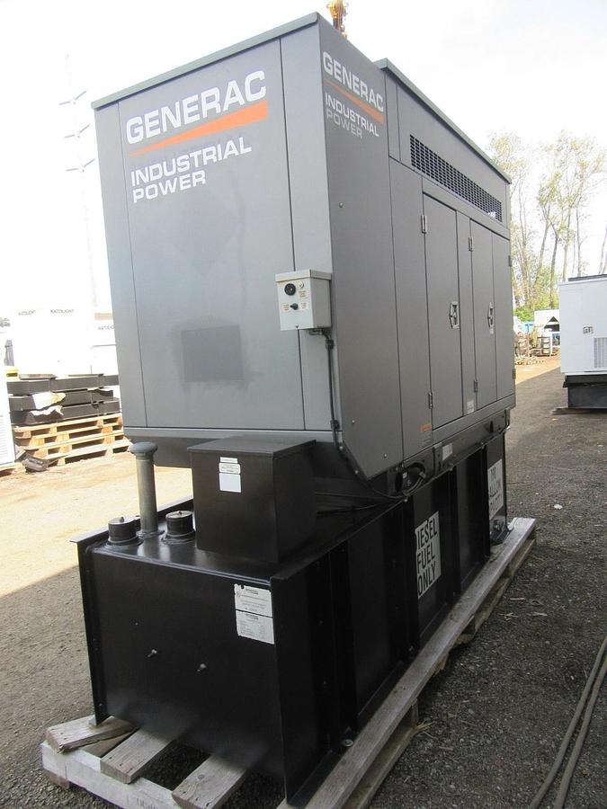 Used 48 KW DIESEL GENERATOR GENERAC 120/240 V FPT 346 HRS SOUND ENCLOSED VIDEO 50 KW