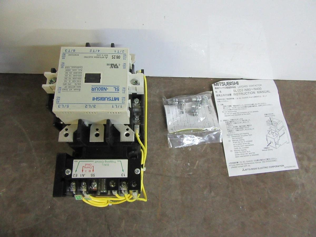 MITSUBISHI CONTACTOR SL-N8OUR 600 VAC 100 AMP 50 AMP 3-PHASE COIL: 240 VAC
