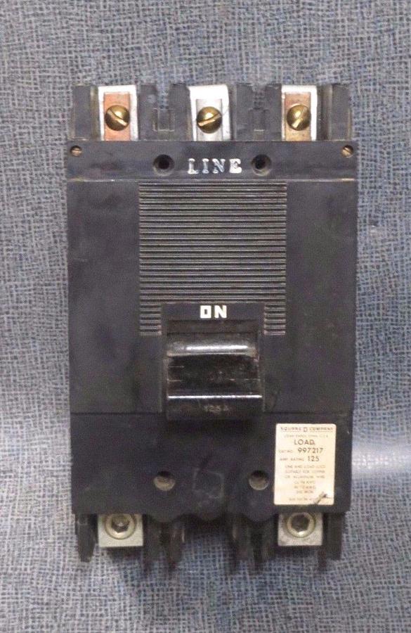 Used 125 AMP SQUARE D BREAKER 125 AMP 2 POLE 600 VAC MODEL 997217 **WARRANTY!**